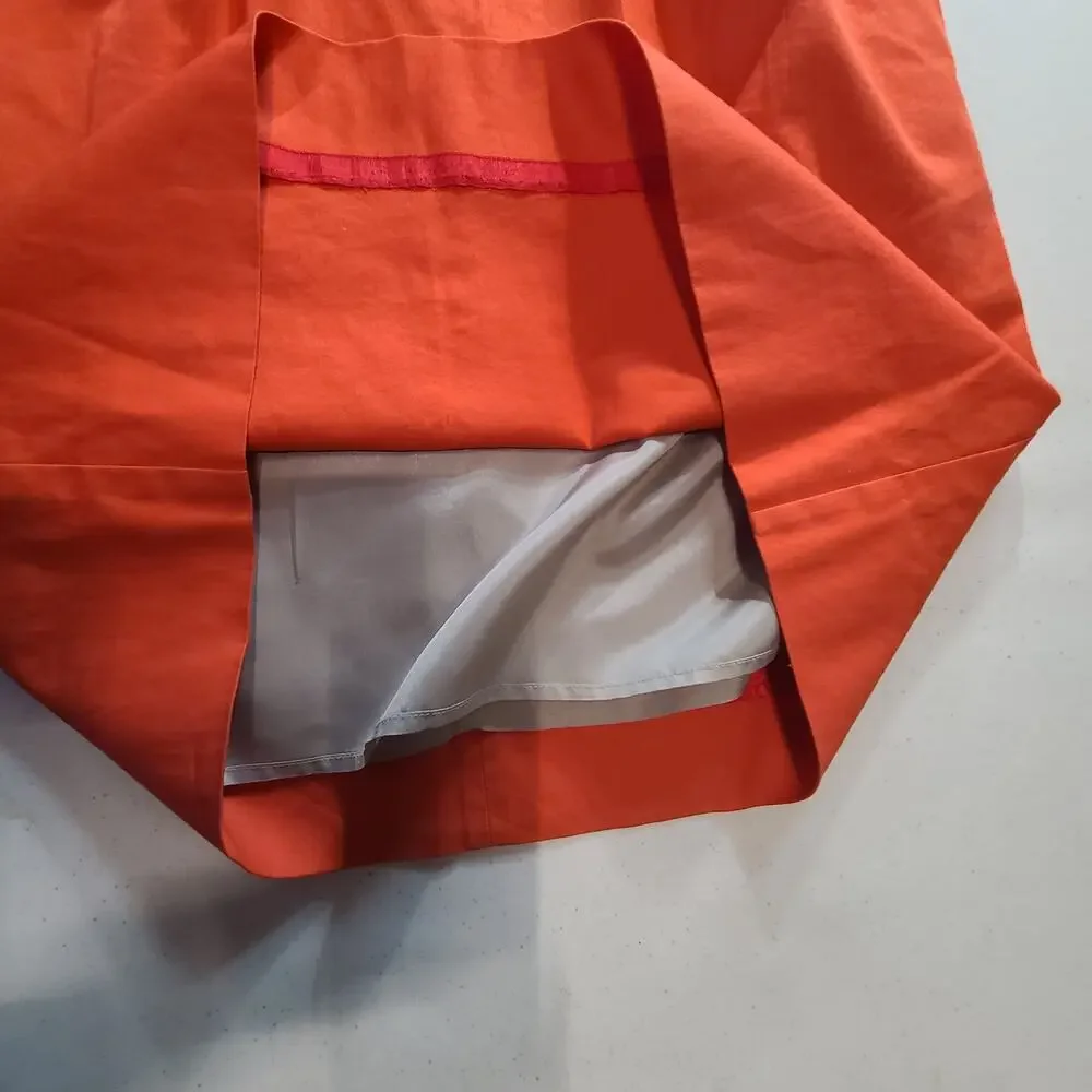 J.Crew Burnt Orange Shift Dress Sleeveless Knee Length Minimalist Size 2 2716